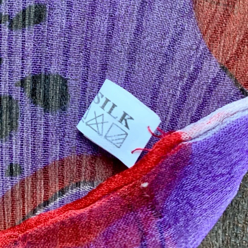 100% silk Colorful Sheer Scarf
